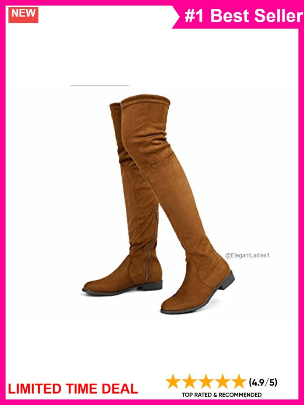 Vegan Suede Over Knee High Boots Side Zip Block Heel Winter Tall Boots